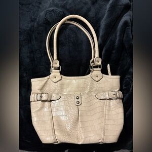 Rossetti Elegant Cream Crocodile-Embossed Tote Bag